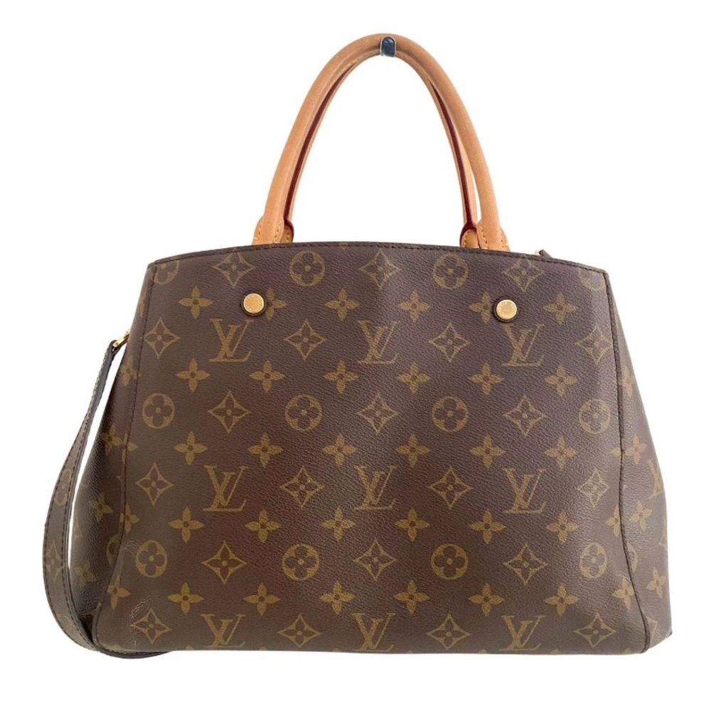 Louis Vuitton Brown Monogram Canvas Shoulder Bag with Gold Hardware